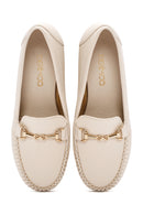 Women's Beige Wedge Heel Loafer | Derimod