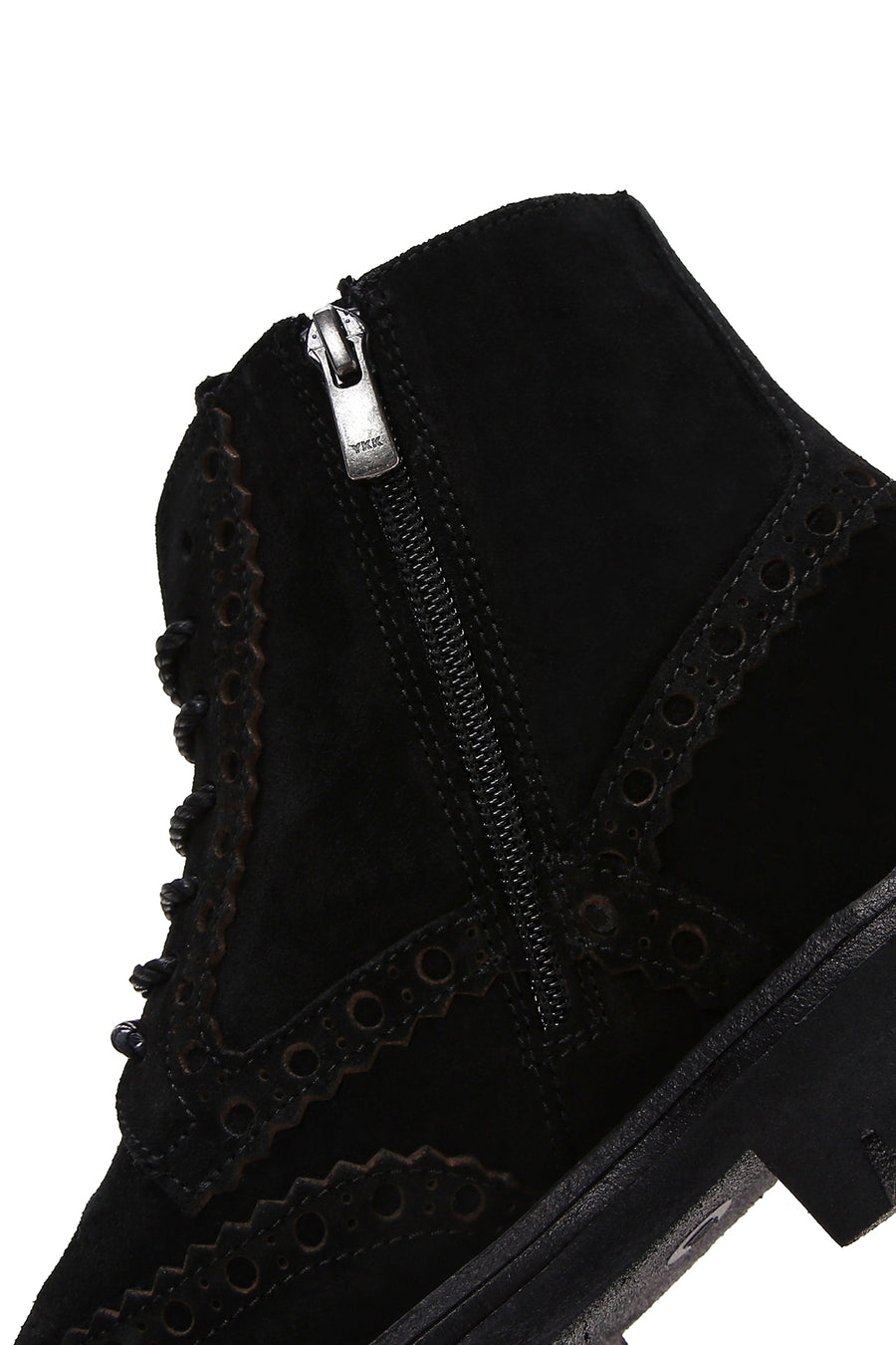 Men's Black Suede Leather Zippered Boots