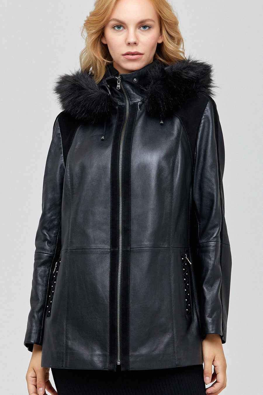Delfina Women's Leather Jacket 19WGE58181M | Derimod