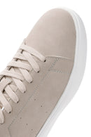 ACBC x Derimod Men's Beige Lace-Up Suede Sneakers | Derimod
