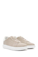 ACBC x Derimod Men's Beige Lace-Up Suede Sneakers | Derimod