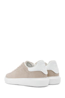 ACBC x Derimod Men's Beige Lace-Up Suede Sneakers | Derimod