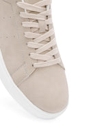 ACBC x Derimod Men's Beige Lace-Up Suede Sneakers | Derimod