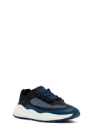 ACBC x Derimod Men's Navy Blue Lace-Up Thick-Sole Fabric Sneakers | Derimod