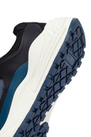 ACBC x Derimod Men's Navy Blue Lace-Up Thick-Sole Fabric Sneakers | Derimod