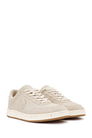 ACBC x Derimod Men's Beige Lace-Up Suede Sneakers | Derimod