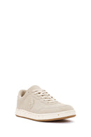ACBC x Derimod Men's Beige Lace-Up Suede Sneakers | Derimod
