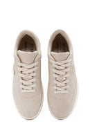 ACBC x Derimod Men's Beige Lace-Up Suede Sneakers | Derimod
