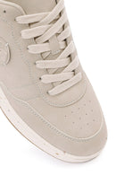 ACBC x Derimod Men's Beige Lace-Up Suede Sneakers | Derimod