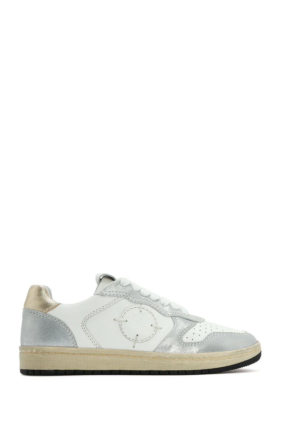 ACBC x DERİMOD Kadın Gümüş Bağcıklı Simli Deri Sneaker 25SFD4354SM | Derimod