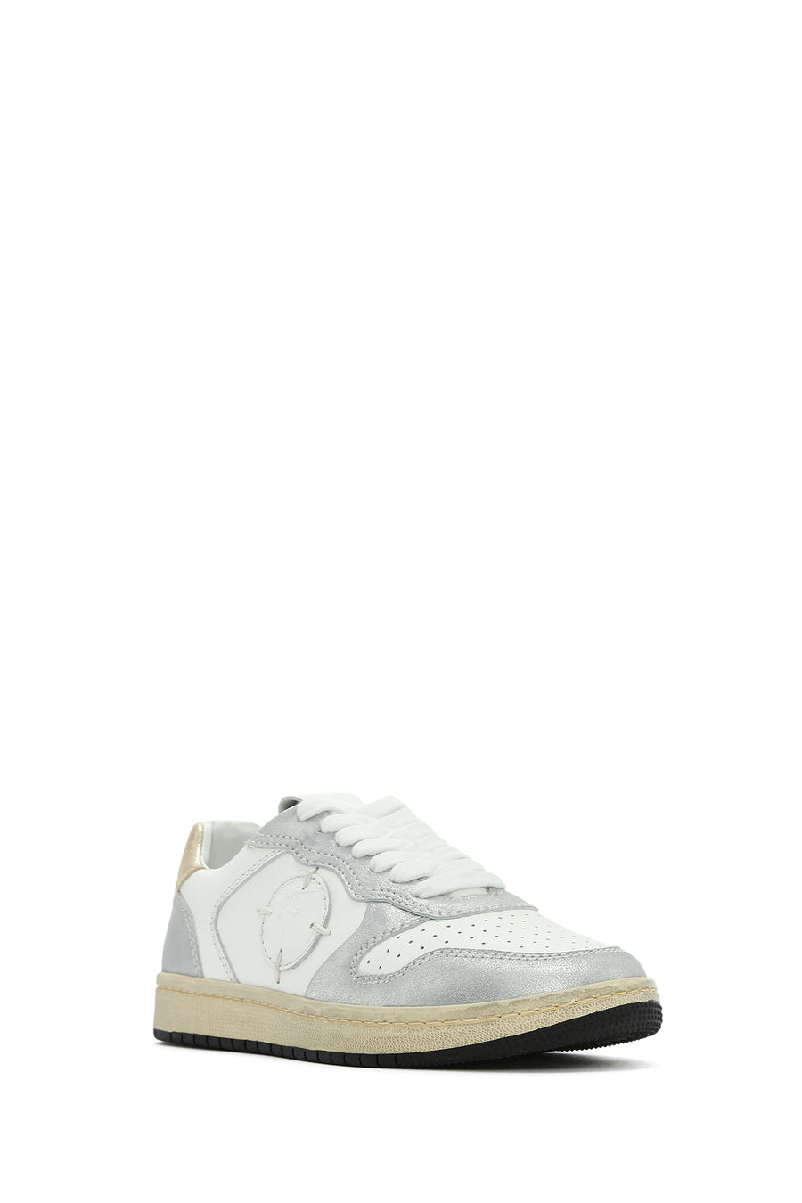 ACBC x DERİMOD Kadın Gümüş Bağcıklı Simli Deri Sneaker