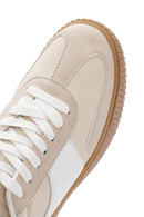 ACBC x Derimod Women's Beige Lace-Up Suede Sneakers | Derimod