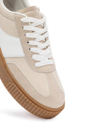 ACBC x Derimod Women's Beige Lace-Up Suede Sneakers | Derimod