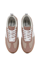 ACBC x Derimod Women's Pink Lace-Up Suede Sneakers | Derimod