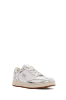 ACBC x Derimod Women's Grey Metallic Lace-Up Sneakers | Derimod