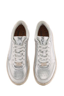 ACBC x Derimod Women's Grey Metallic Lace-Up Sneakers | Derimod