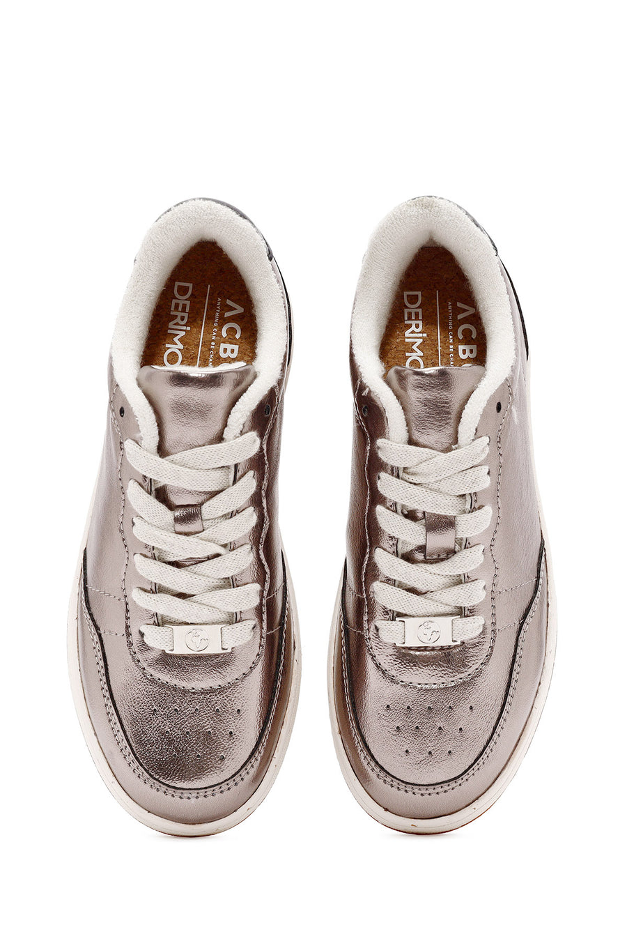 ACBC x Derimod Kadın Bronz Bağcıklı Metalik Sneaker