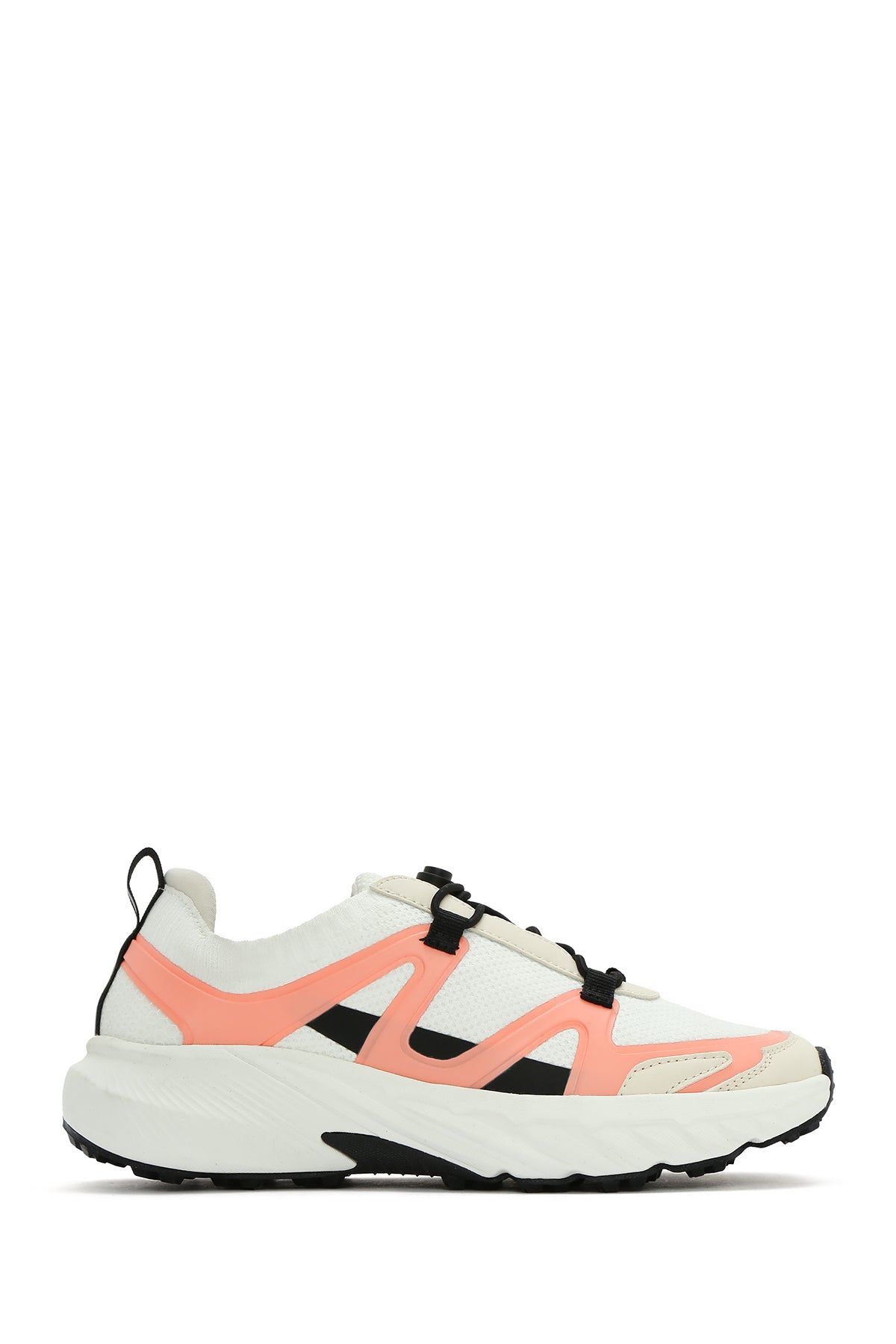 ACBC x DERİMOD Kadın Bej Bağcıklı Kalın Tabanlı Kumaş Sneaker