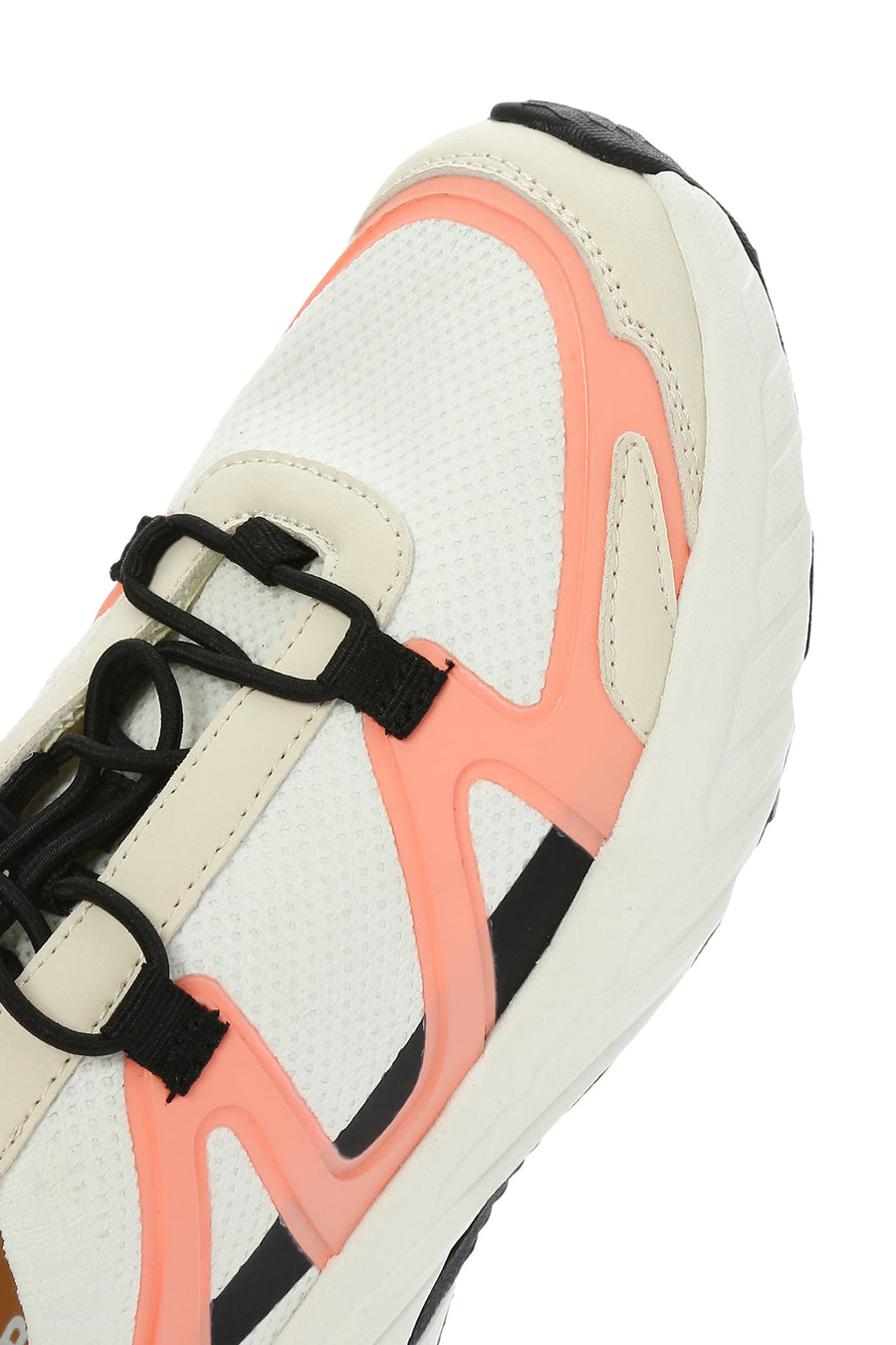 ACBC x DERİMOD Kadın Bej Bağcıklı Kalın Tabanlı Kumaş Sneaker