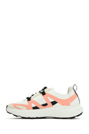 ACBC x DERİMOD Kadın Bej Bağcıklı Kalın Tabanlı Kumaş Sneaker | Derimod