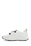 ACBC x DERİMOD Women's White Laced Thick Soled Fabric Sneaker | Derimod