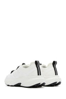 ACBC x DERİMOD Women's White Laced Thick Soled Fabric Sneaker | Derimod