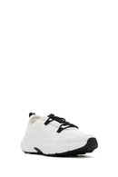 ACBC x DERİMOD Women's White Laced Thick Soled Fabric Sneaker | Derimod