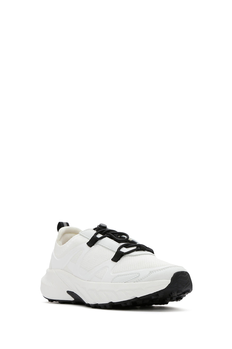 ACBC x DERİMOD Kadın Beyaz Bağcıklı Kalın Tabanlı Kumaş Sneaker