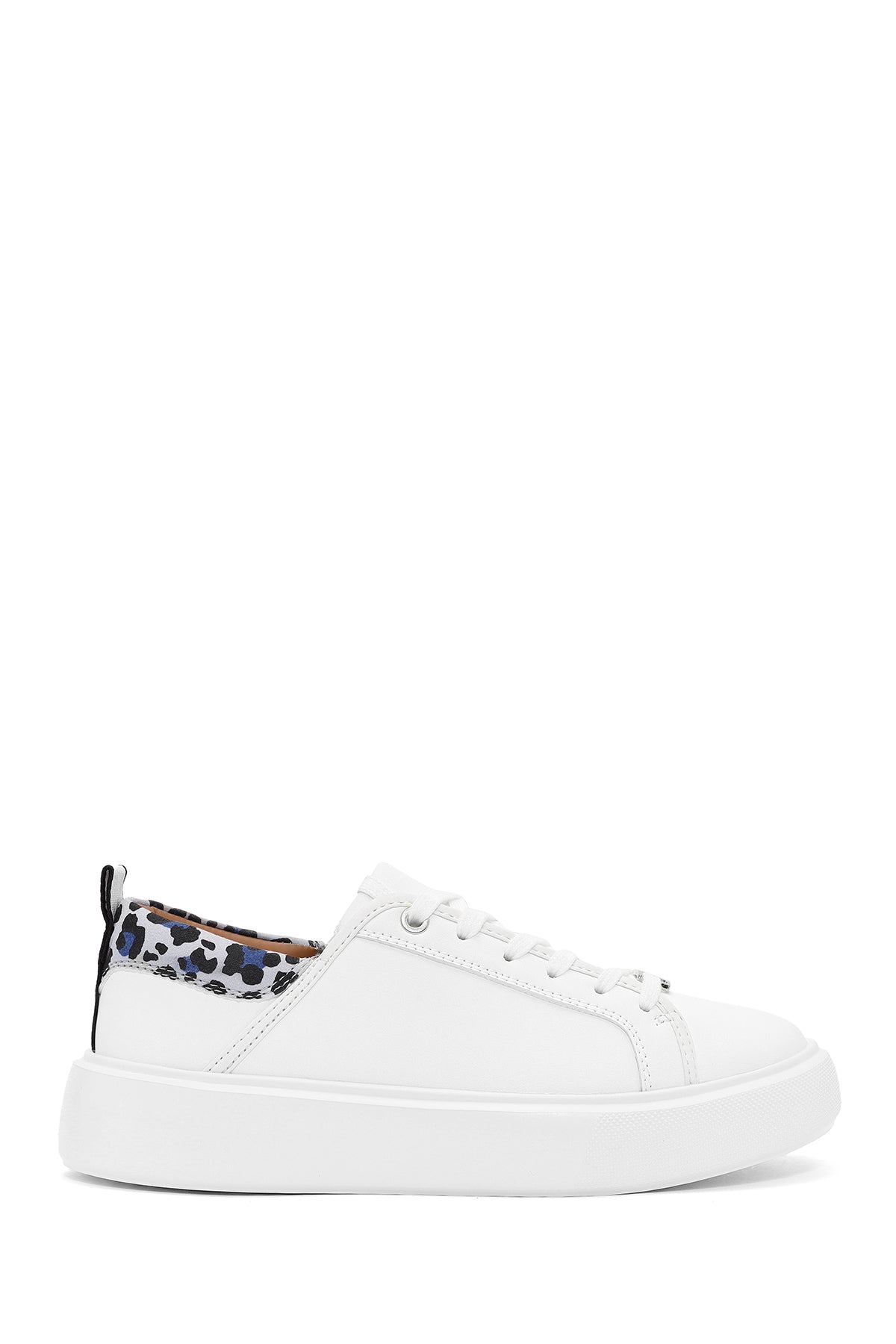 ACBC x Derimod Women's White Laced Leopard Detail Sneakers 25SFD435014 | Derimod