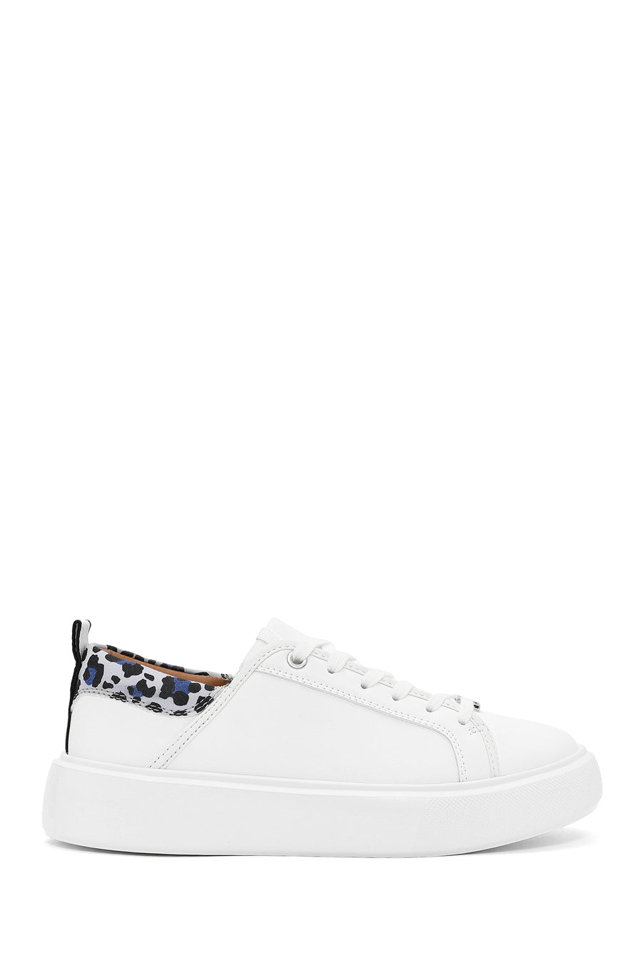 ACBC x Derimod Kadın Beyaz Bağcıklı Leopar Detaylı Sneaker 25SFD435014 | Derimod