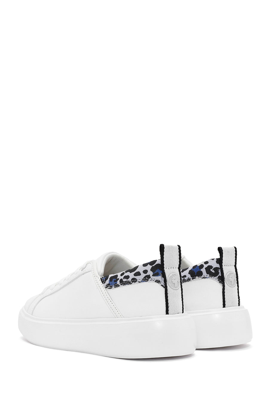 ACBC x Derimod Kadın Beyaz Bağcıklı Leopar Detaylı Sneaker