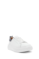 ACBC x Derimod Women's White Laced Leopard Detail Sneakers | Derimod