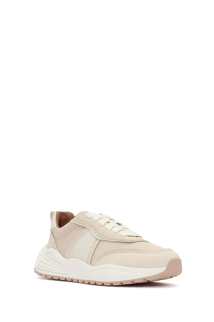 ACBC x DERİMOD Women's Beige Thick-Soled Lace-Up Fabric Sneaker