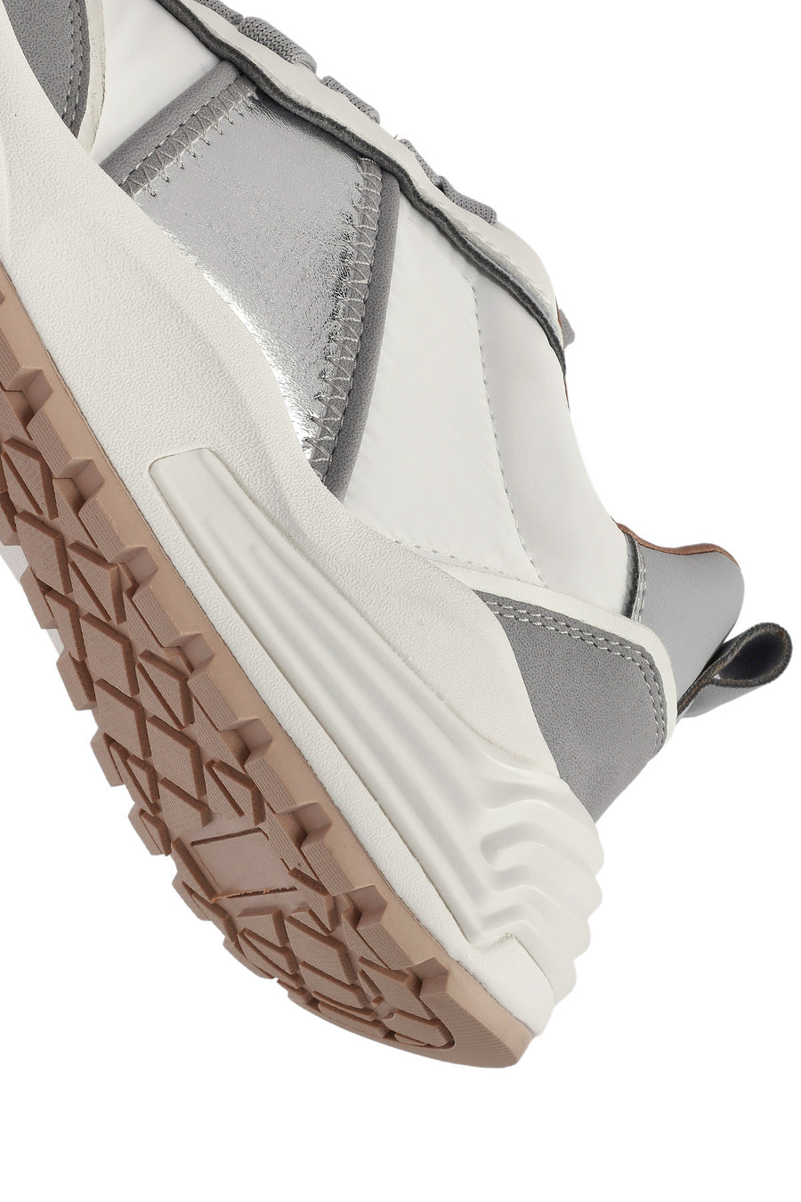 ACBC x DERİMOD Kadın Gri Kalın Tabanlı Bağcıklı Kumaş Sneaker