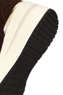 Woman Brown Lace-Up Wedge-Heel Suede Shoe | Derimod