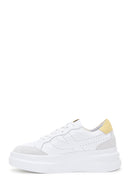 Women's White Leather Thick Soled Sneaker | Derimod