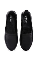 Women's Black Leather Comfort Loafer | Derimod