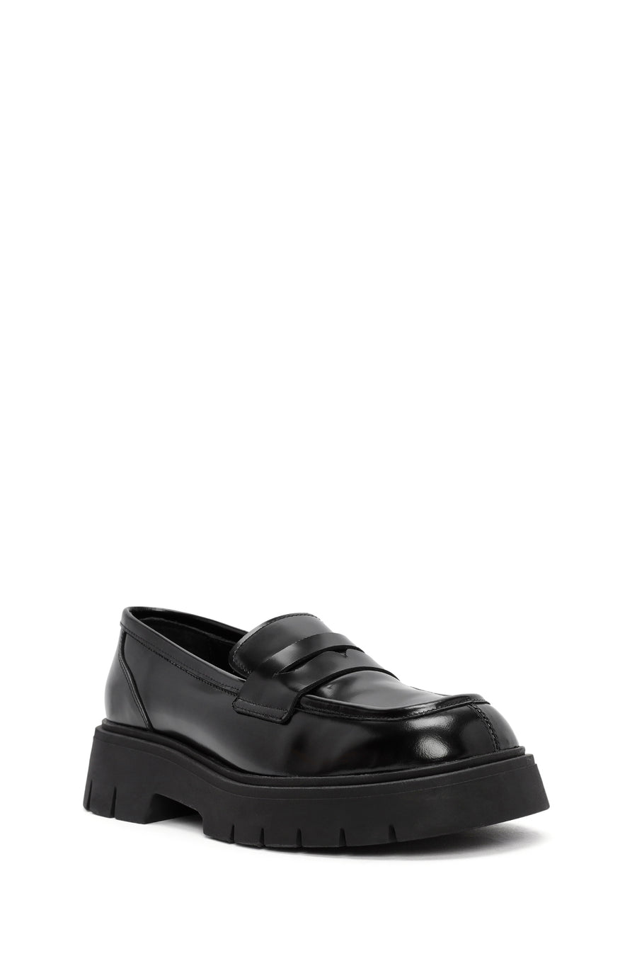 Kadın Siyah Deri Maskülen Loafer
