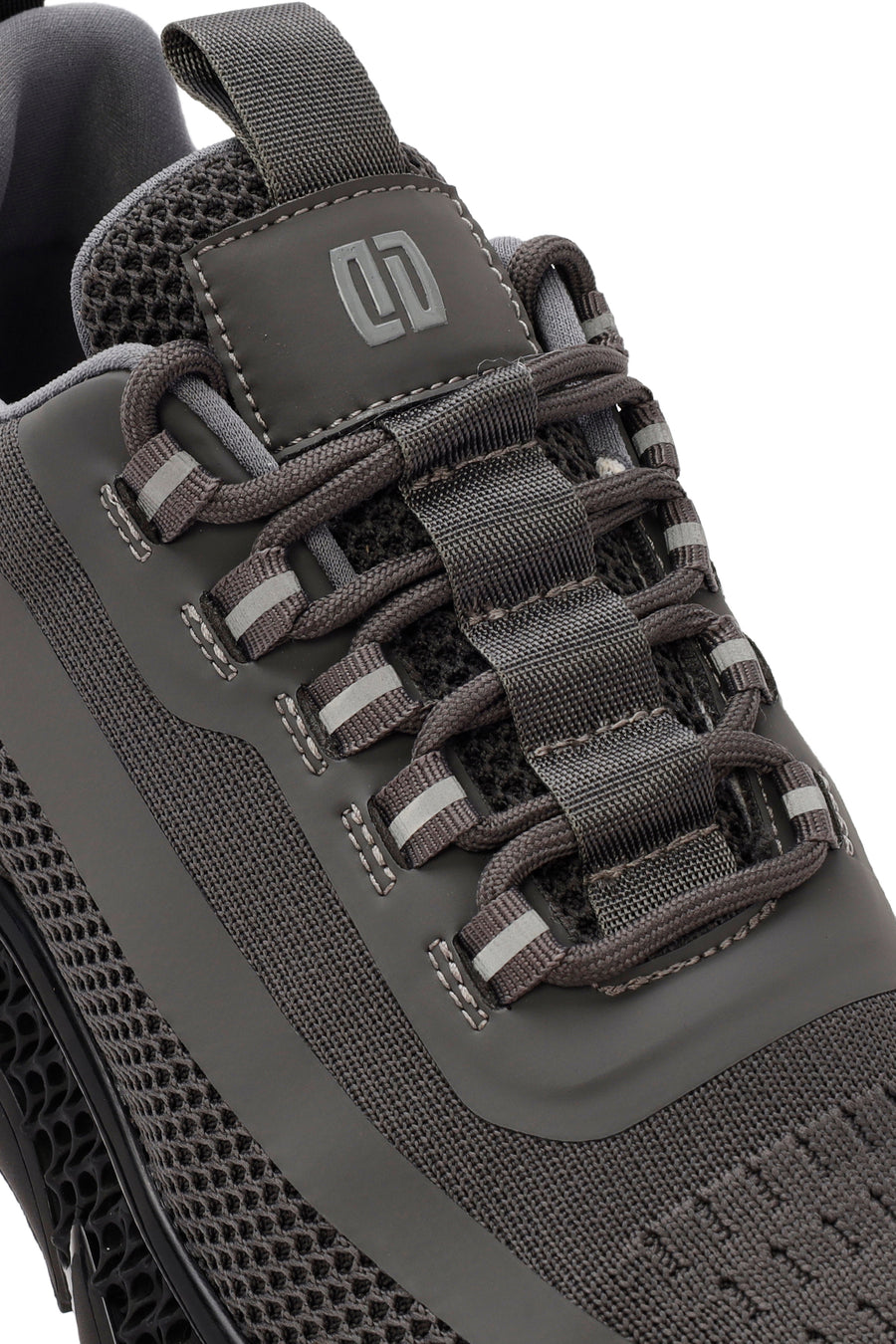 Derimod Zero Men's Grey Thick-Soled Laced Fabric Sneaker