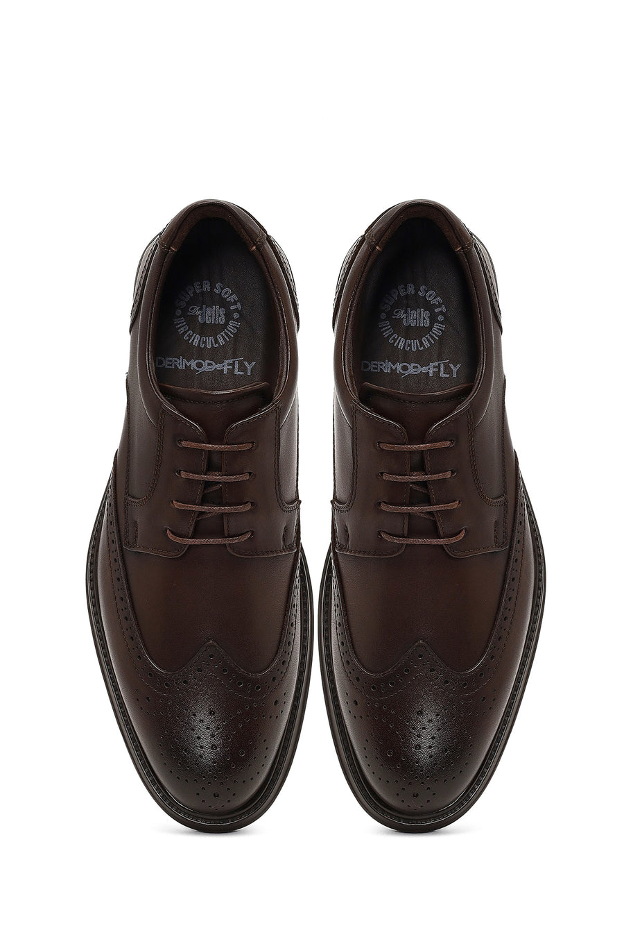 Men's Brown Lace-Up Leather Casual Shoes