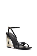 Women's Black Faux Leather Sandals | Derimod