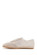 Kadın Bej Bağcıklı Deri Sneaker | Derimod