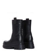 Women's Black Thick Soled Leather Boots | Derimod