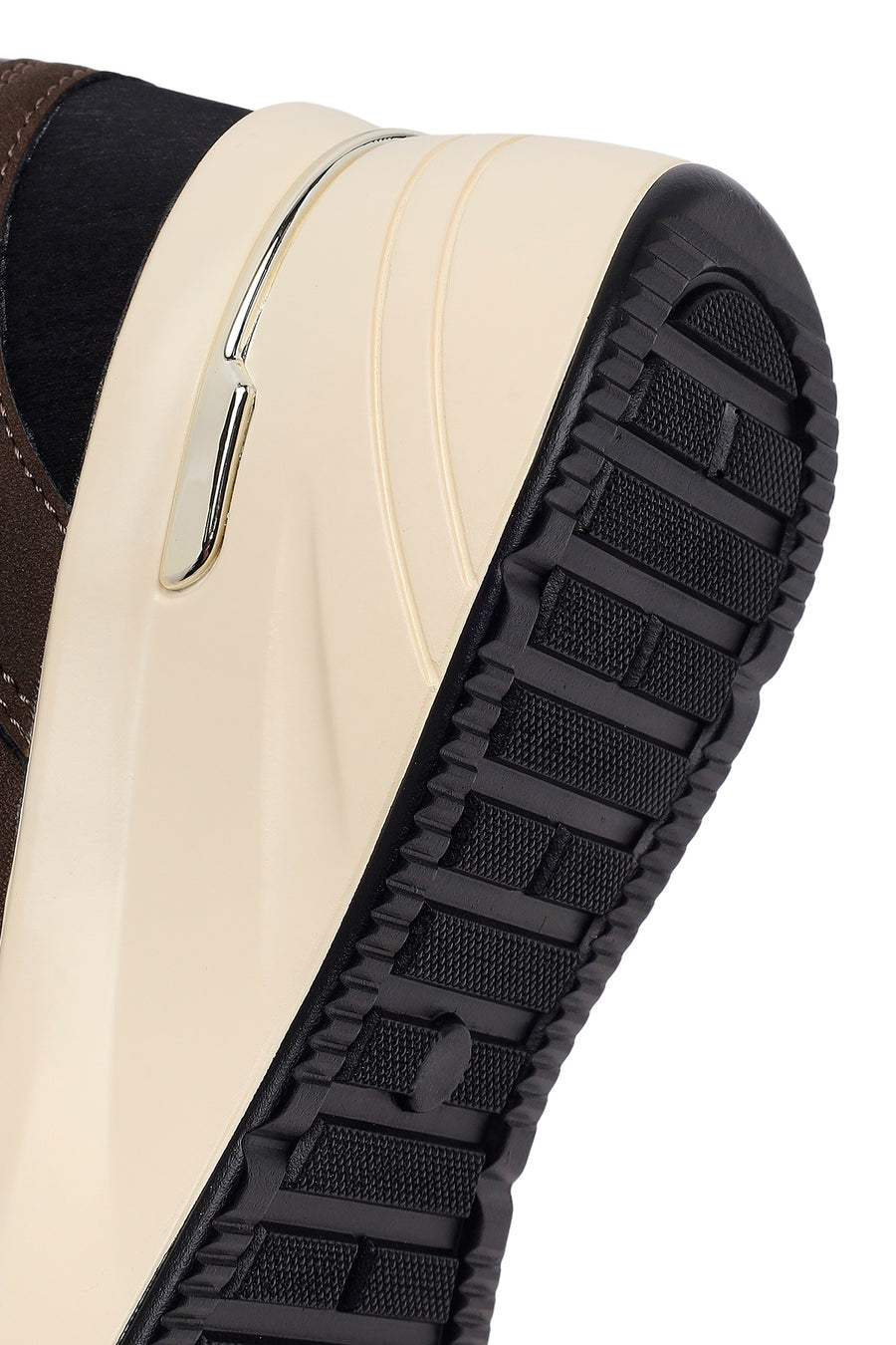 Woman Brown Lace-Up Wedge Sneaker