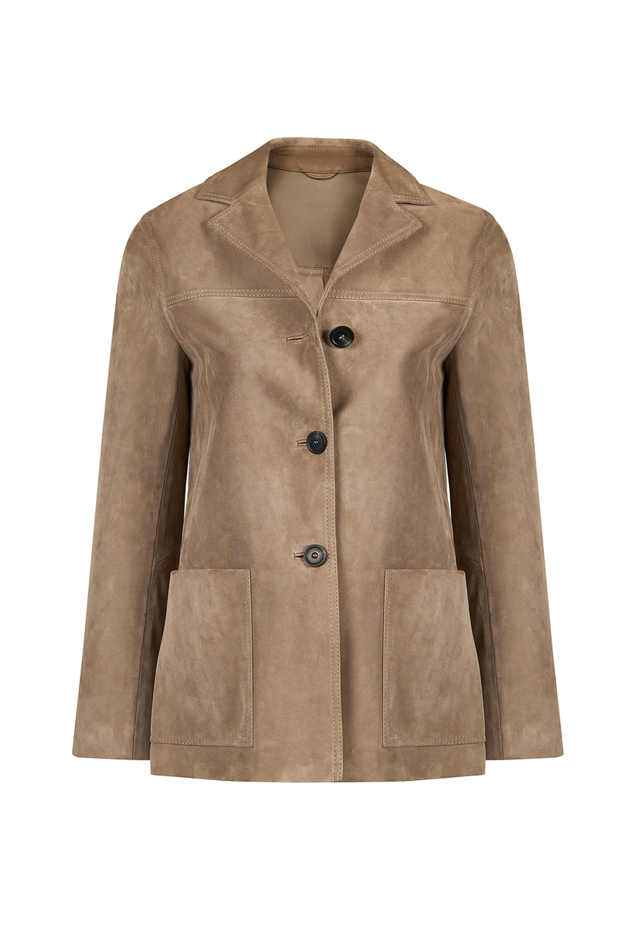 Luna Woman Beige Blazer Suede Jacket