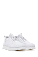 Men's White Leather Thick Soled Sneaker | Derimod