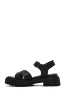 Women's Black Ankle Strap Thick Soled Sandals | Derimod