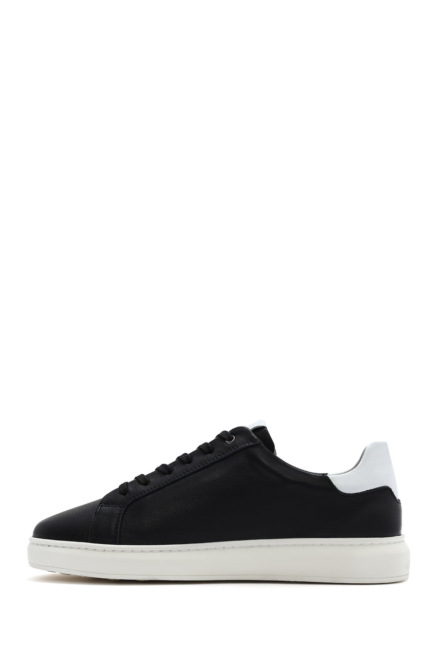 Men's Black Lace-up Leather Sneaker