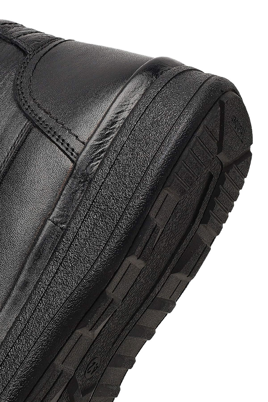 Male Black Zip Closure Leather Boots