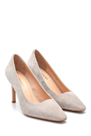Women's Suede Leather Heeled Shoes | Derimod